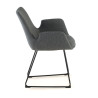 silla confidente antracita elodie estructura patin tela 6