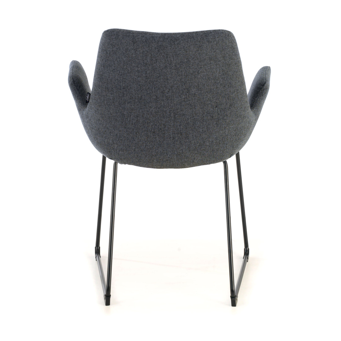 silla confidente antracita elodie estructura patin tela 4