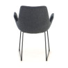 silla confidente antracita elodie estructura patin tela 4