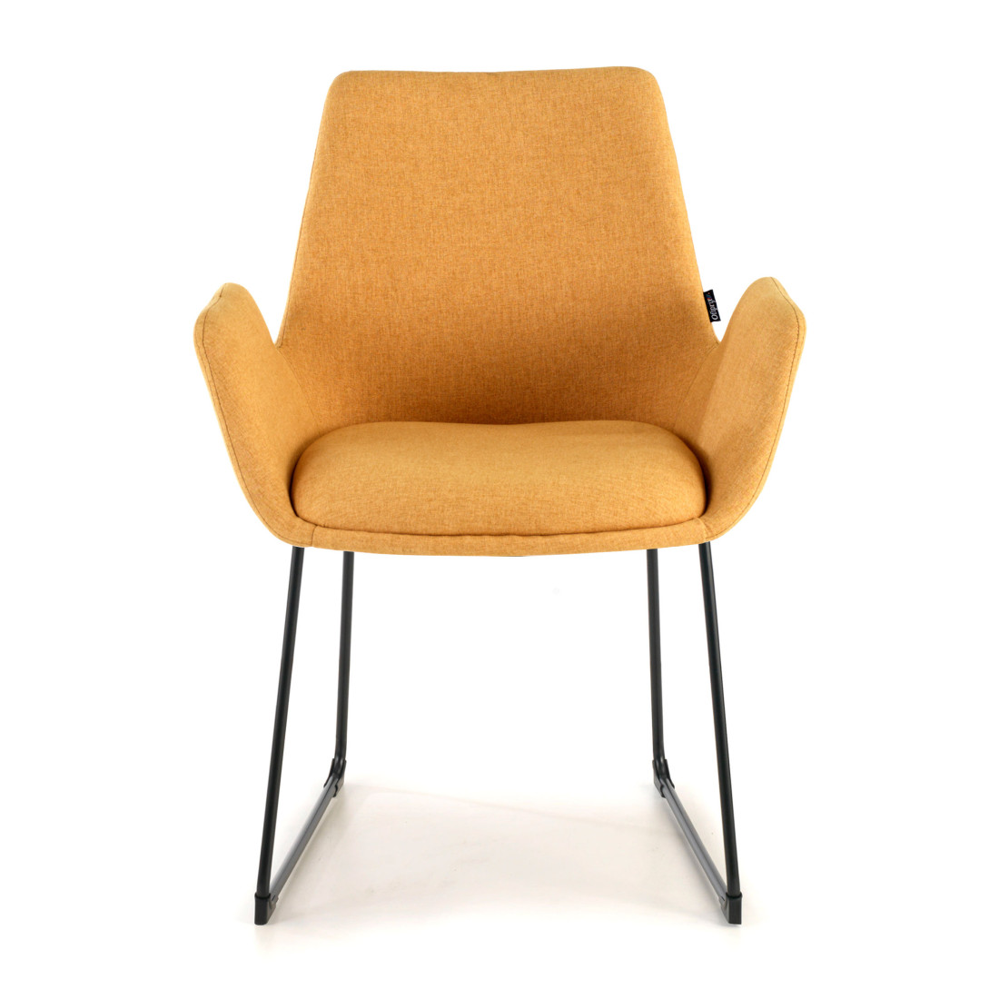 silla confidente amarillo elodie estructura patin tela 3