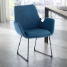 silla confidente azul elodie estructura patin tela 2