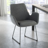 silla confidente antracita elodie estructura patin tela 2