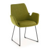 Silla Confidente Elodie, Patin, estructura de acero - VERDE