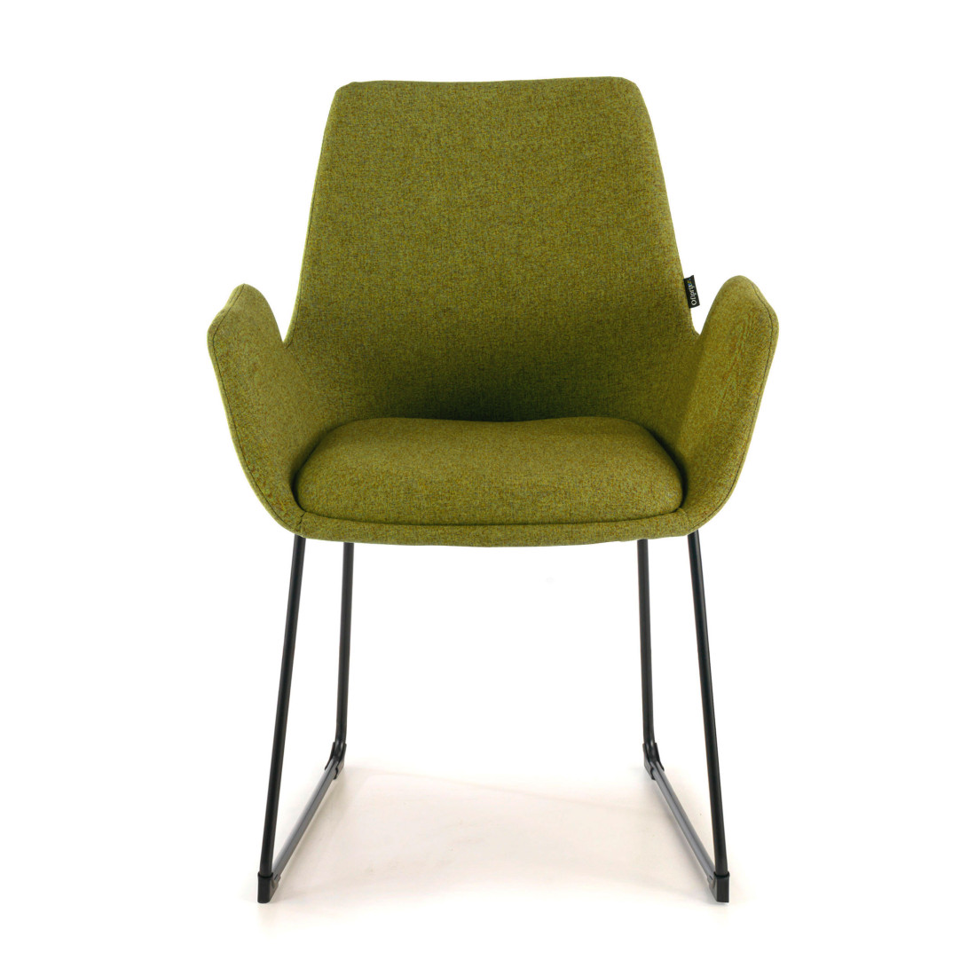 silla confidente verde elodie estructura patin tela 3