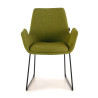 silla confidente verde elodie estructura patin tela 3