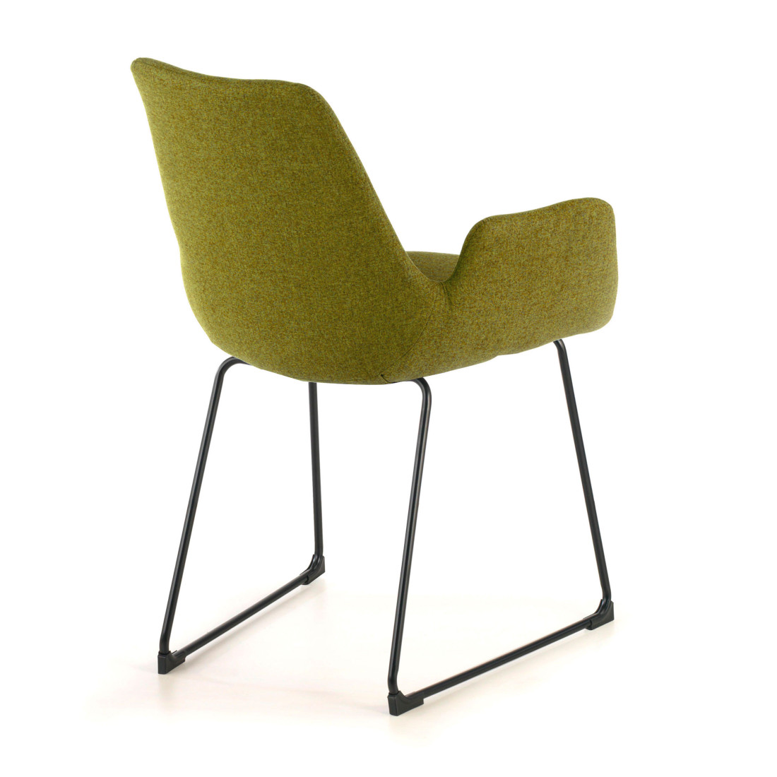 silla confidente verde elodie estructura patin tela 6