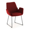 Silla Confidente Elodie, Patin, estructura de acero - ROJO