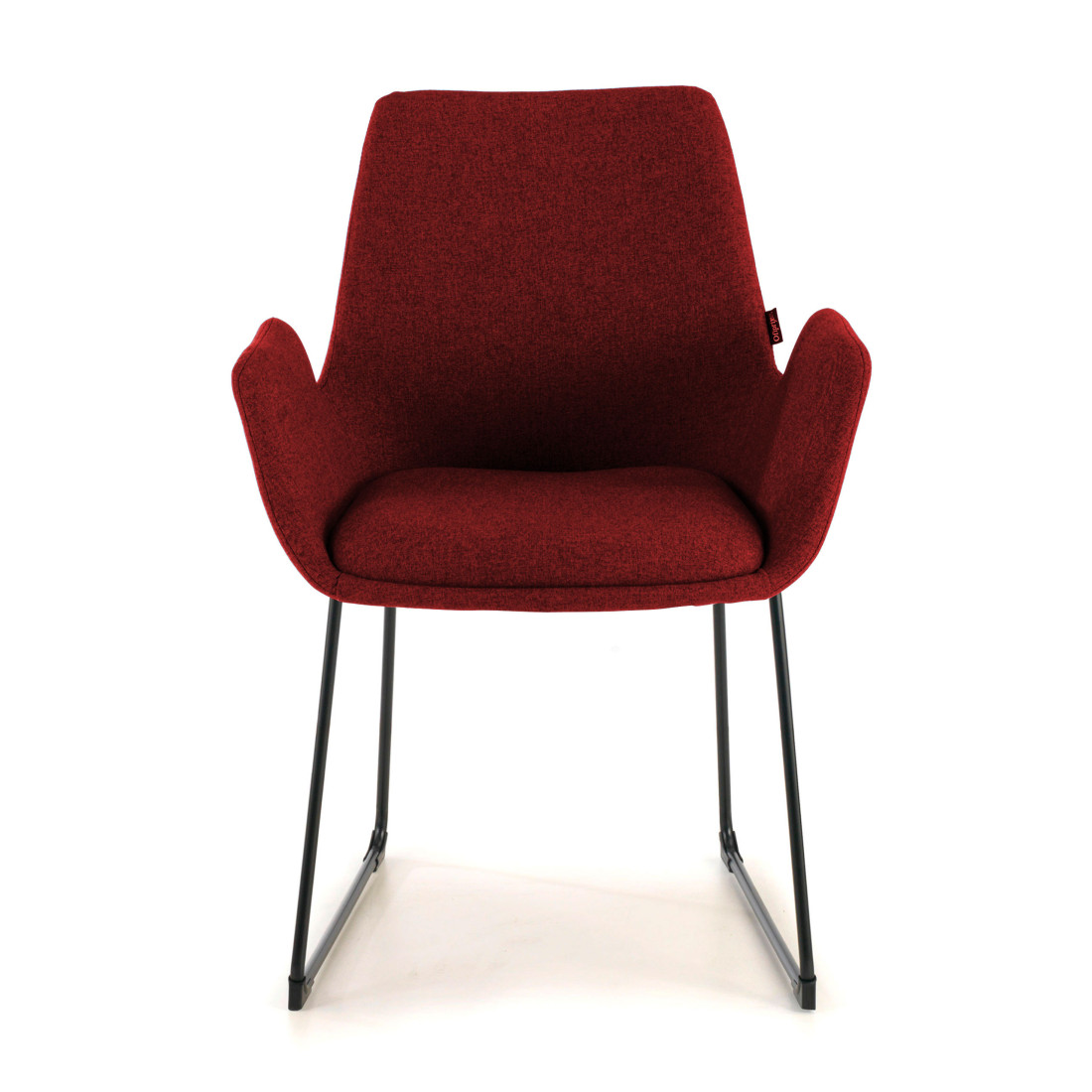silla confidente rojo elodie estructura patin tela 3