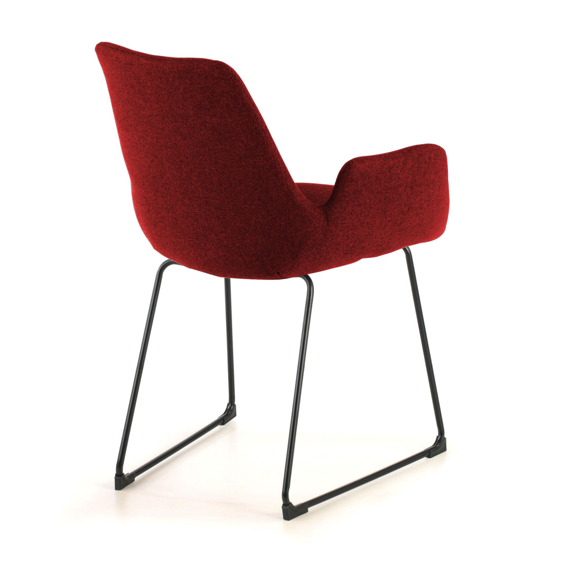silla confidente rojo elodie estructura patin tela 6