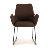 silla confidente marron elodie estructura patin tela 3