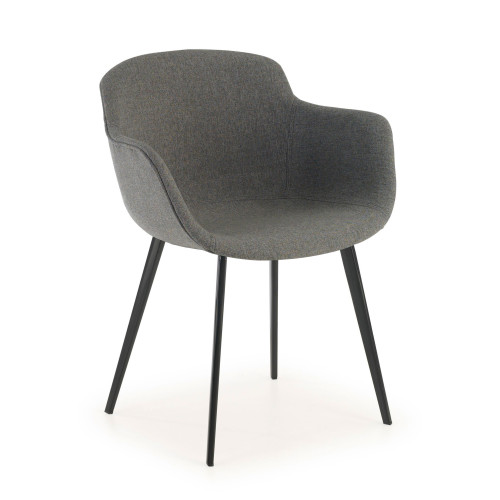 Silla confidente Ivonne, Patas, Estructura metálica, Tapizada - Negro