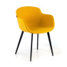 Silla confidente Ivonne, Patas, Estructura metálica, Tapizada - Amarillo