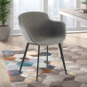 silla confidente antracita ivonne 4 patas tela 2