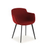 Silla confidente Ivonne, Patas, Estructura metálica, Tapizada - ROJO