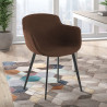 silla confidente marron ivonne 4 patas tela 2