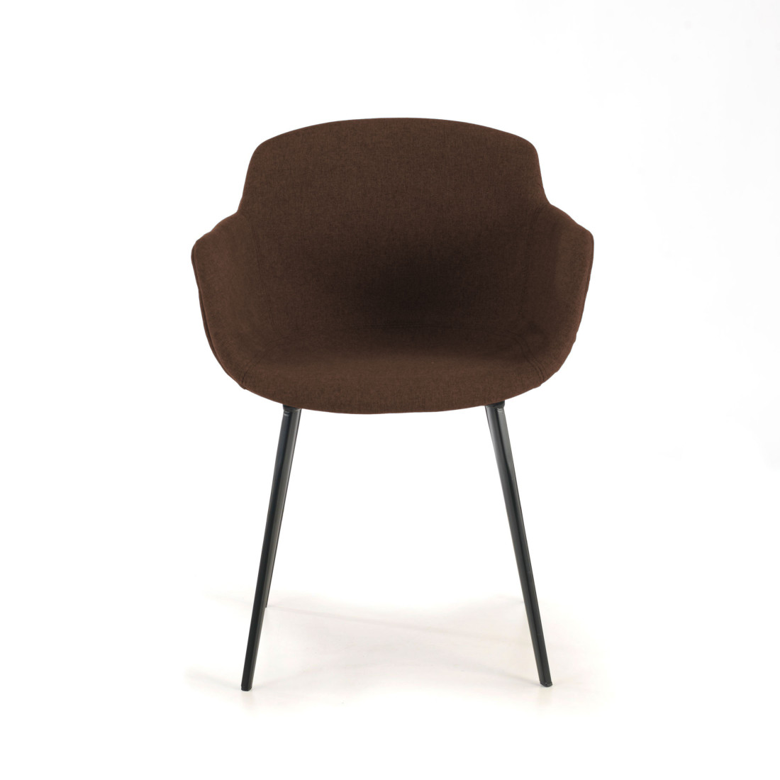 silla confidente marron ivonne 4 patas tela 3
