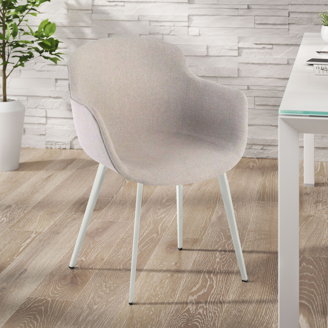silla confidente gris ivonne 4 patas tela 2