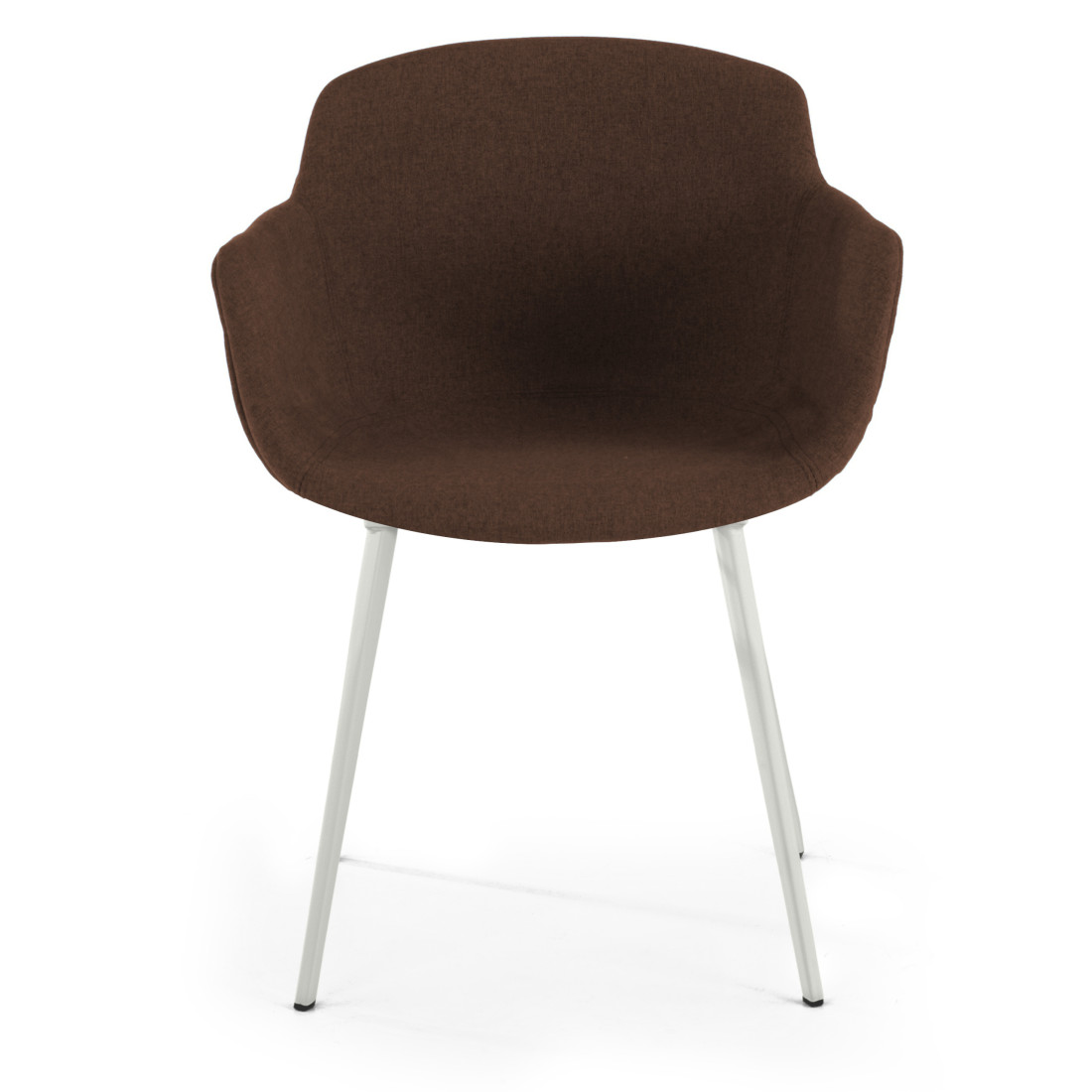 silla confidente marron ivonne 4 patas tela 3