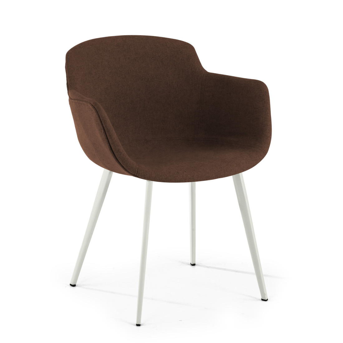 silla confidente marron ivonne 4 patas tela 1