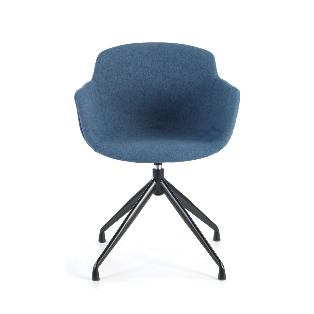 silla confidente azul ivonne base piramide tela 3