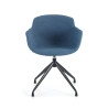 silla confidente azul ivonne base piramide tela 3