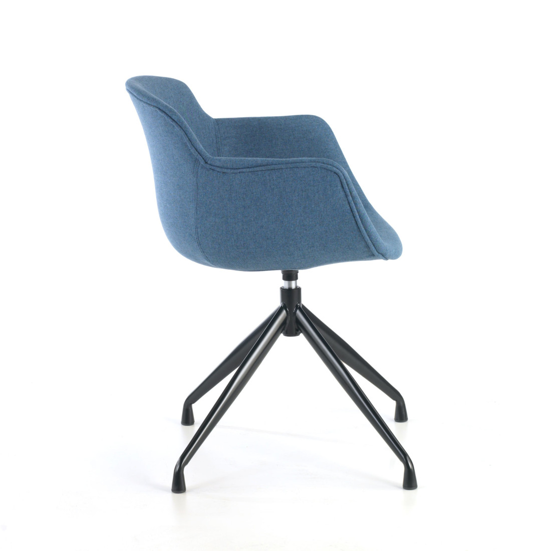 silla confidente azul ivonne base piramide tela 8