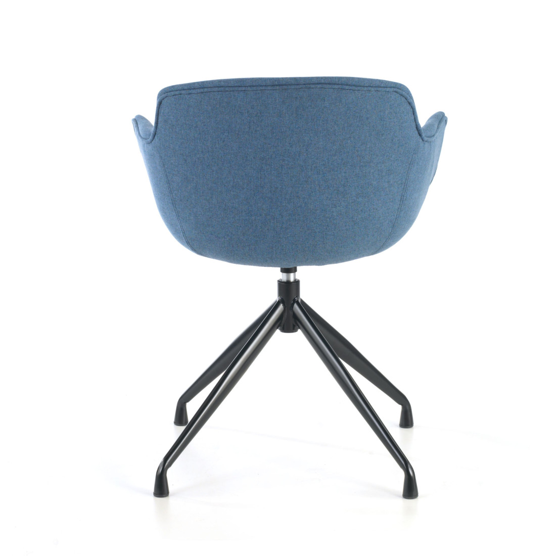 silla confidente azul ivonne base piramide tela 6