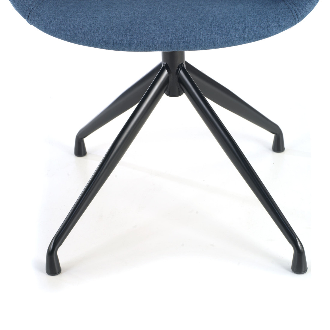 silla confidente azul ivonne base piramide tela 4