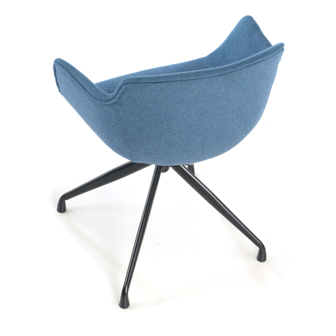 silla confidente azul ivonne base piramide tela 5