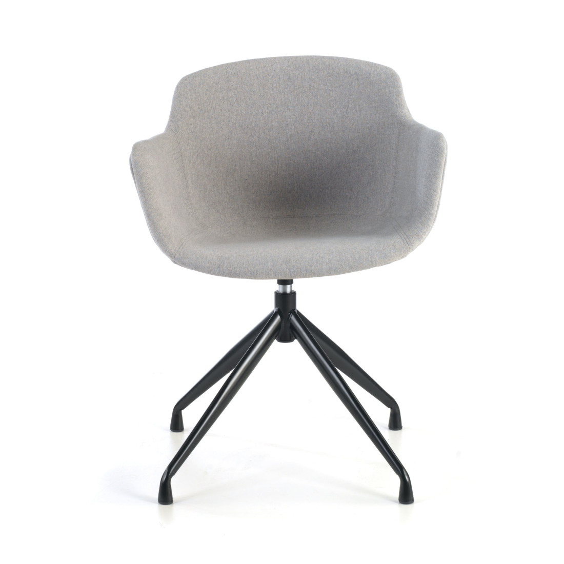 silla confidente gris ivonne base piramide tela 3