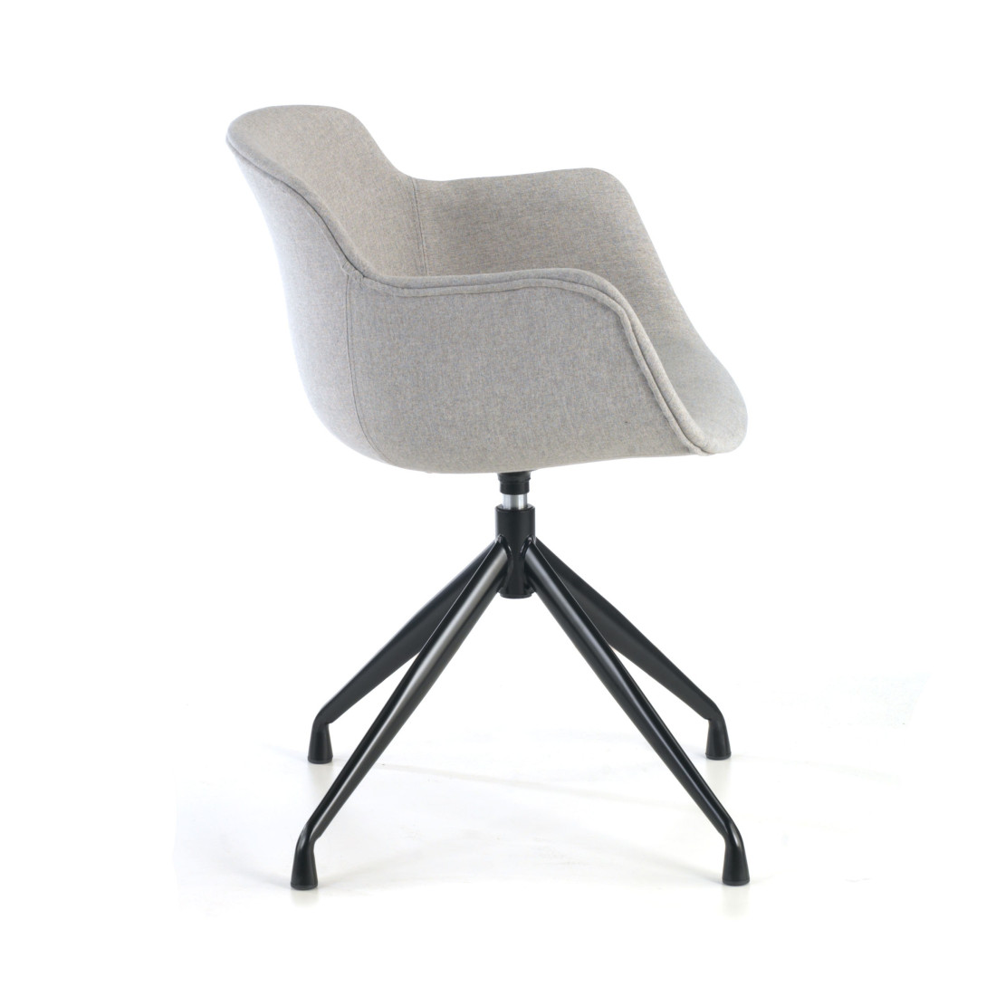 silla confidente gris ivonne base piramide tela 6
