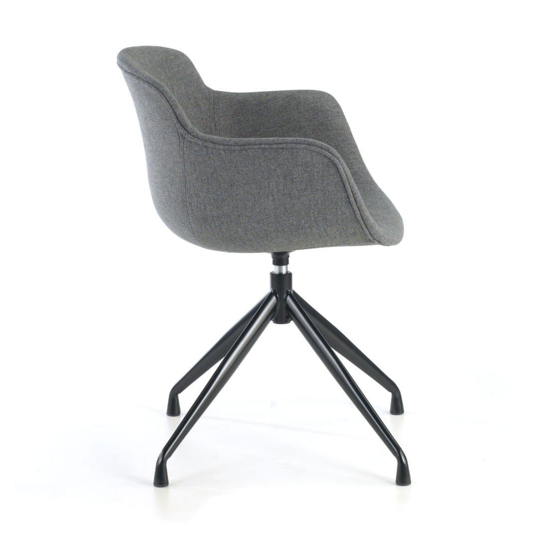 silla confidente antracita ivonne base piramide tela 6