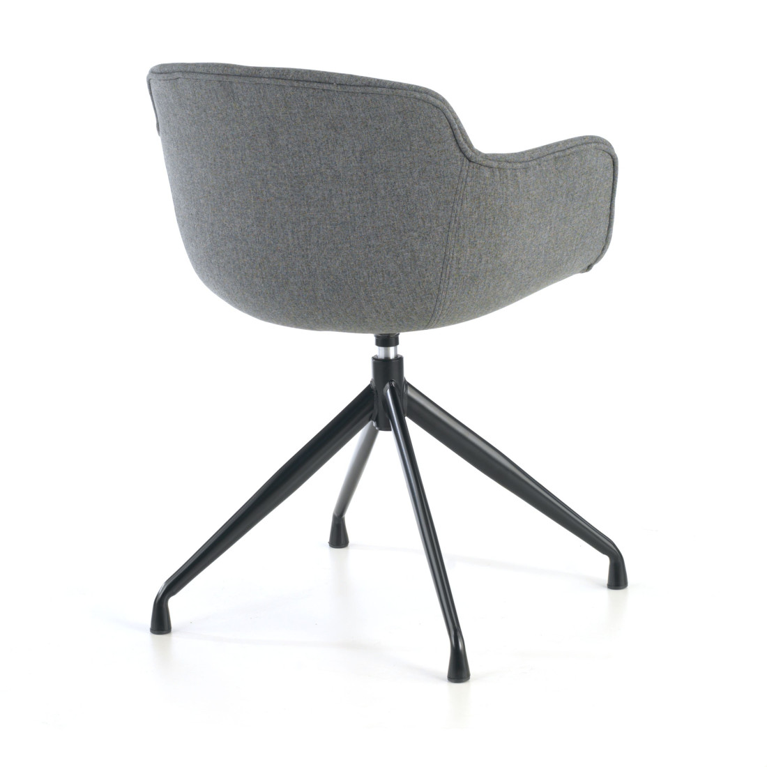silla confidente antracita ivonne base piramide tela 7