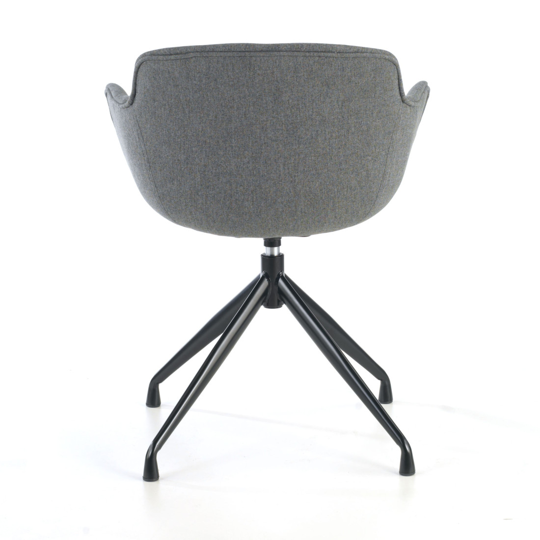 silla confidente antracita ivonne base piramide tela 4