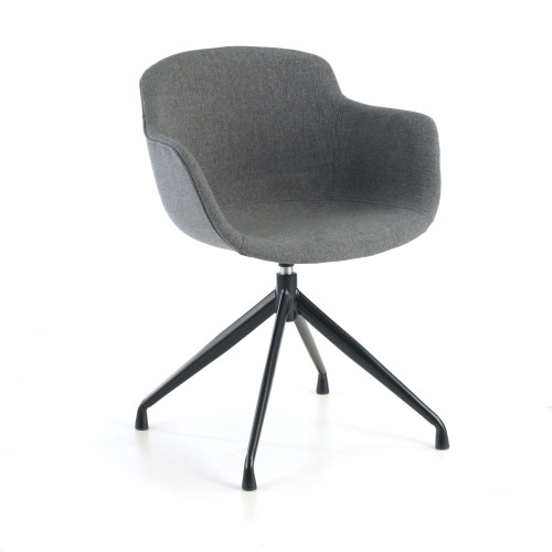 Silla confidente Ivonne Giratoria Asiento Tapizado - Negro