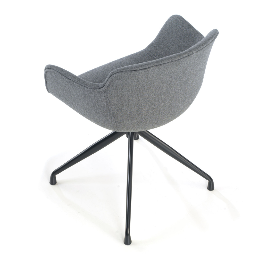 silla confidente antracita ivonne base piramide tela 8