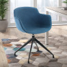 silla confidente azul ivonne base piramide tela 2