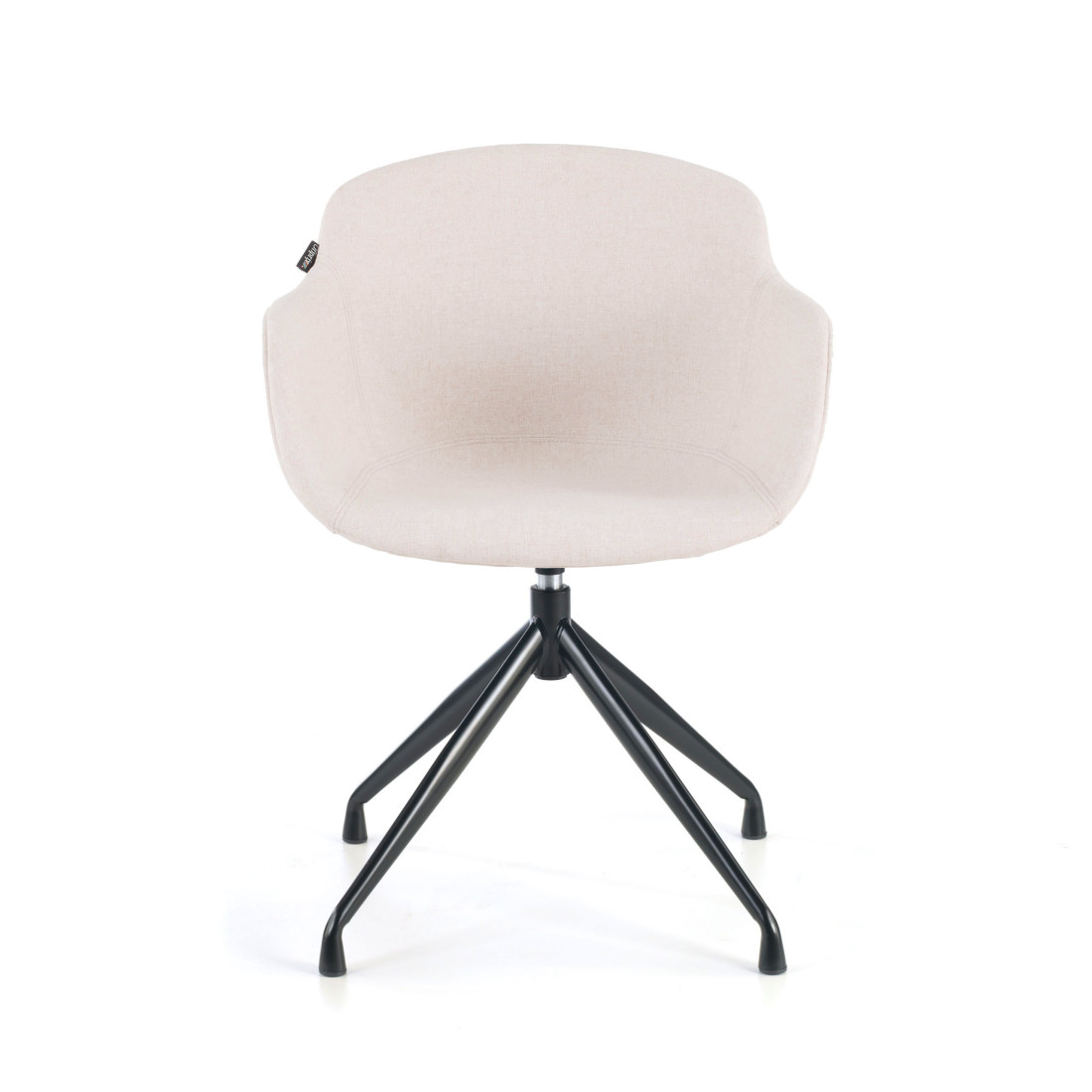 silla confidente beige ivonne base piramide tela 3