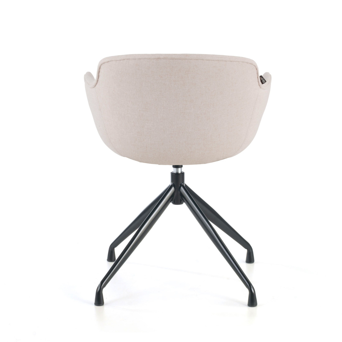 silla confidente beige ivonne base piramide tela 4
