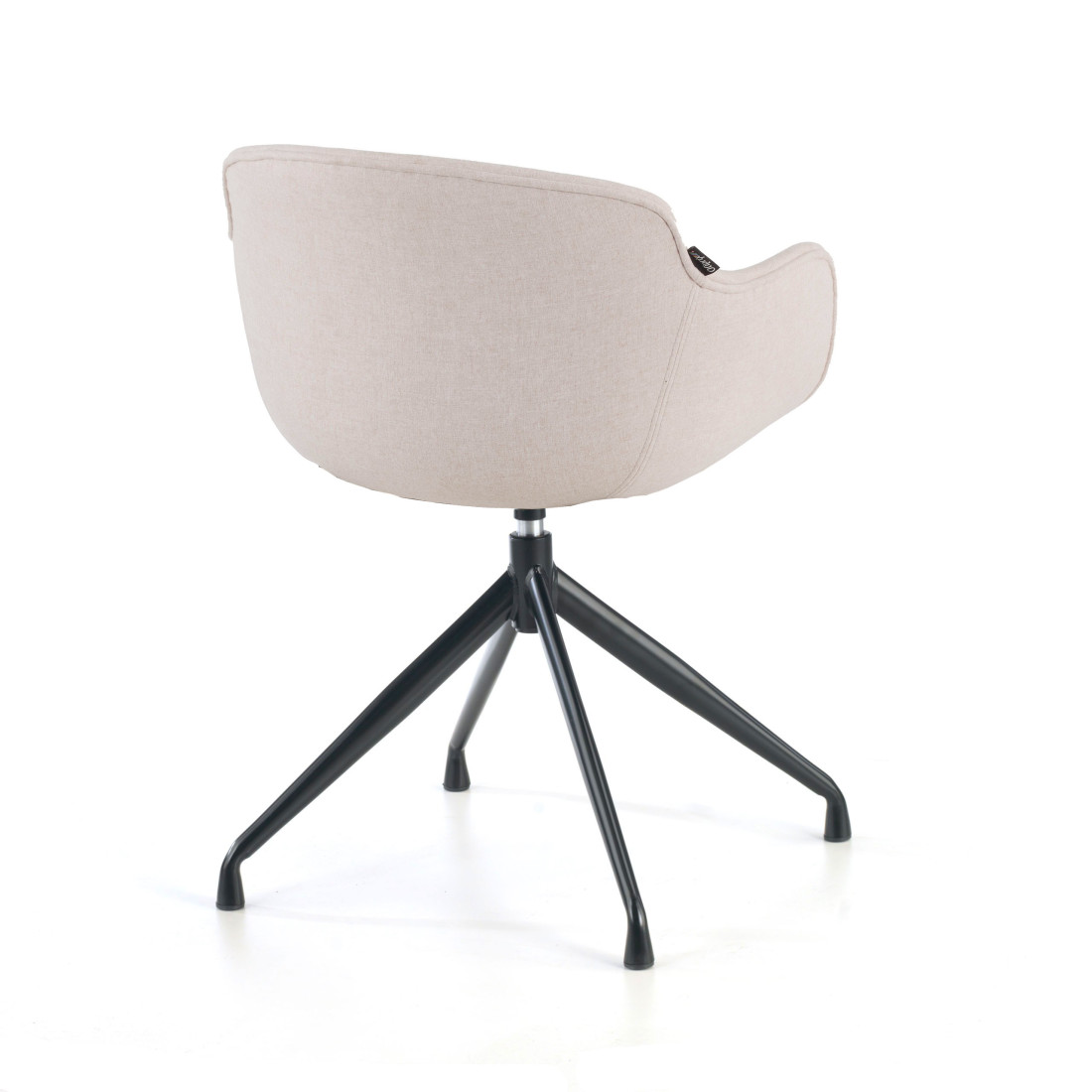 silla confidente beige ivonne base piramide tela 5