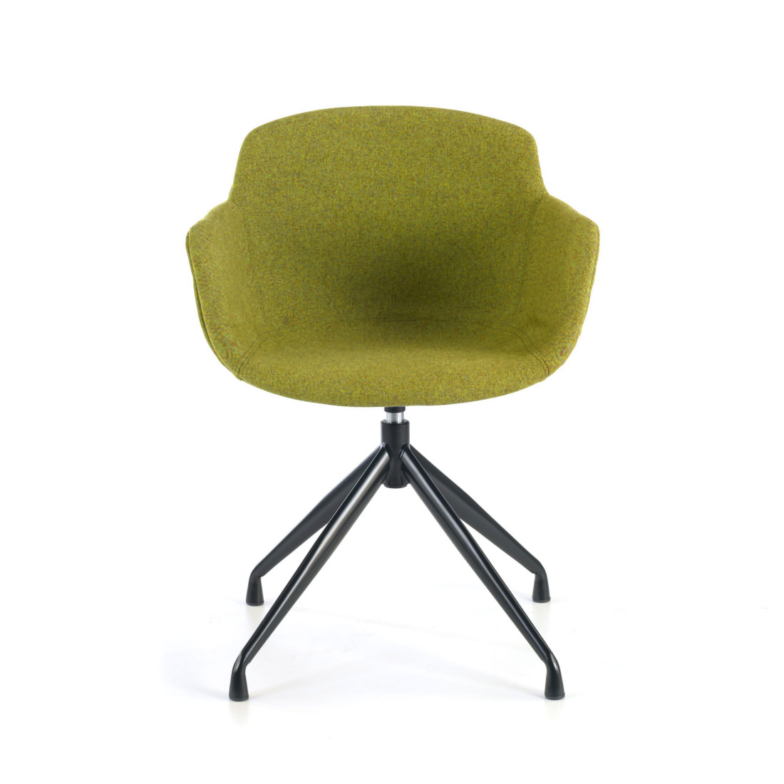 silla confidente verde ivonne base piramide tela 3