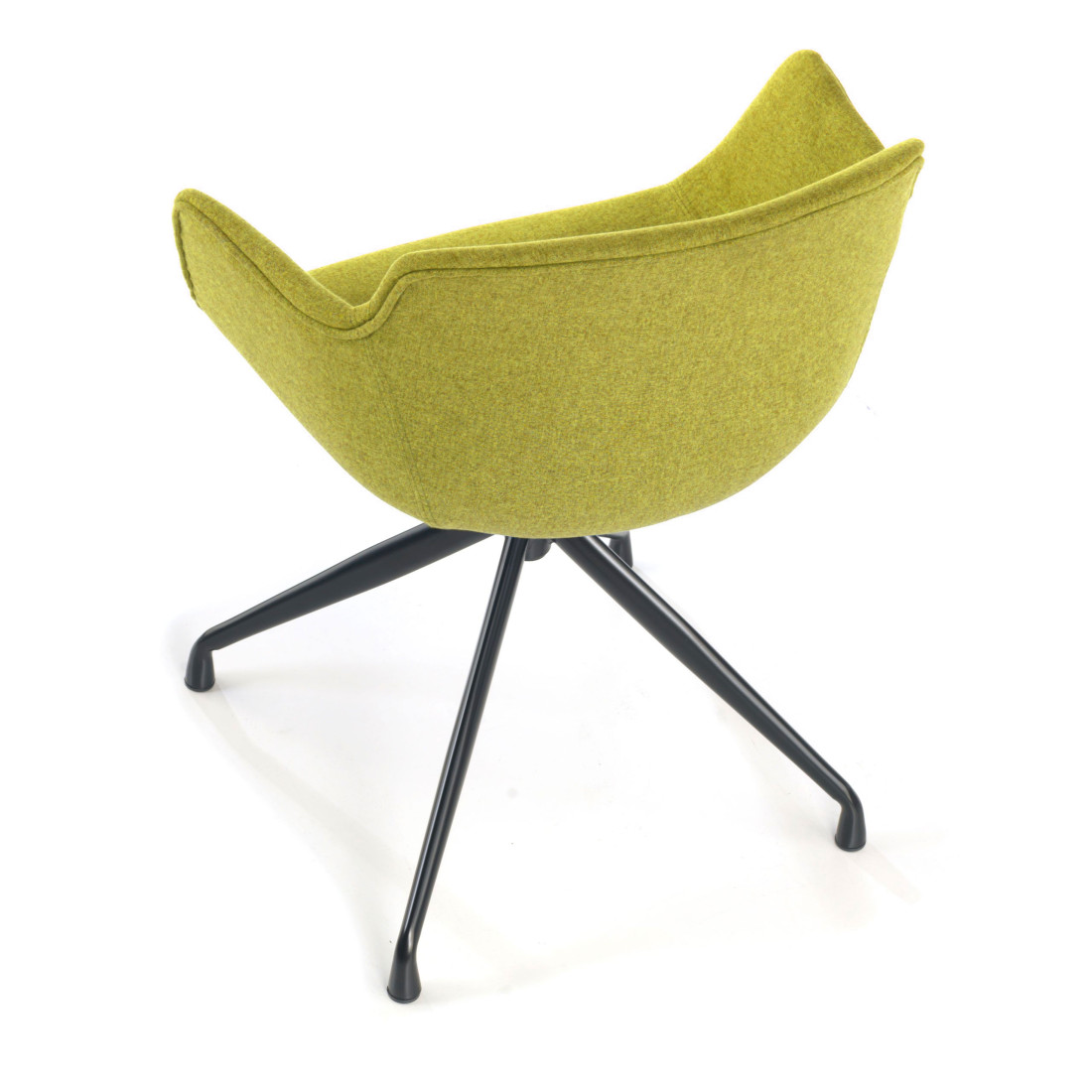 silla confidente verde ivonne base piramide tela 4