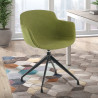 silla confidente verde ivonne base piramide tela 2