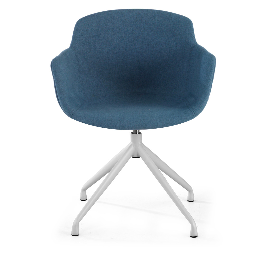 silla confidente azul ivonne base piramide tela 3