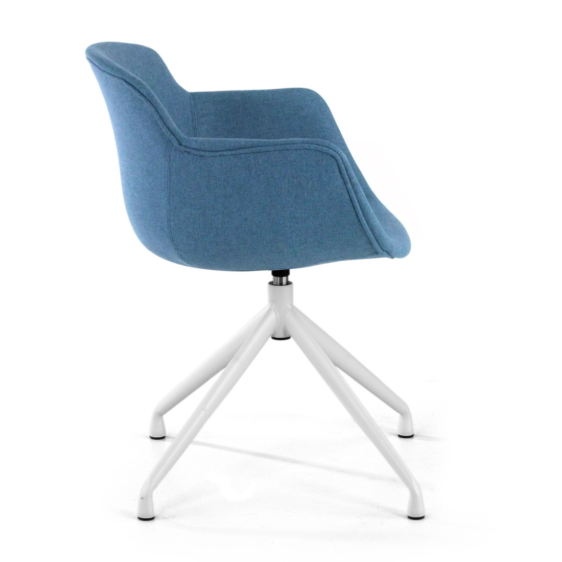 silla confidente azul ivonne base piramide tela 4
