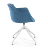 silla confidente azul ivonne base piramide tela 4