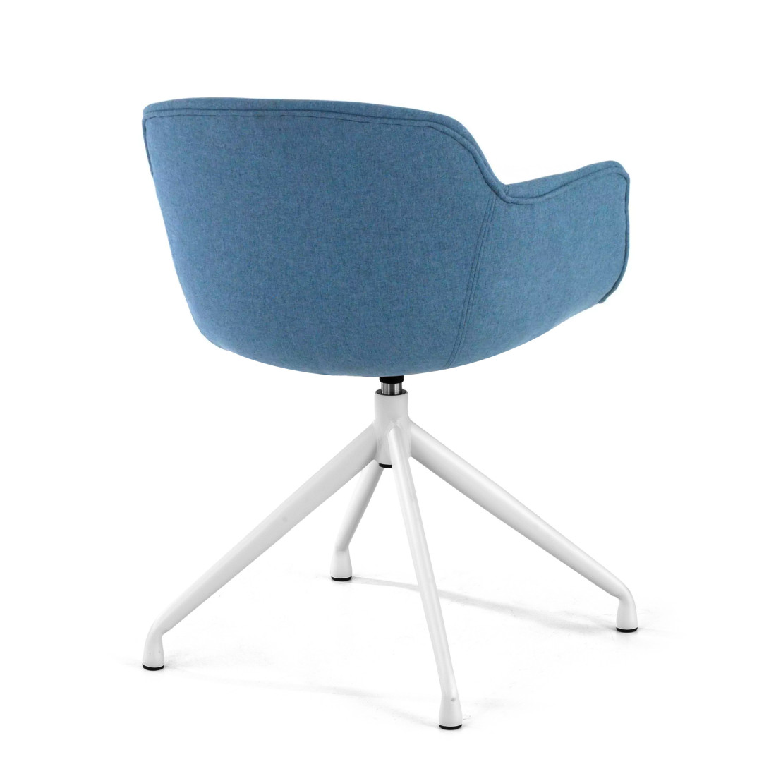 silla confidente azul ivonne base piramide tela 5
