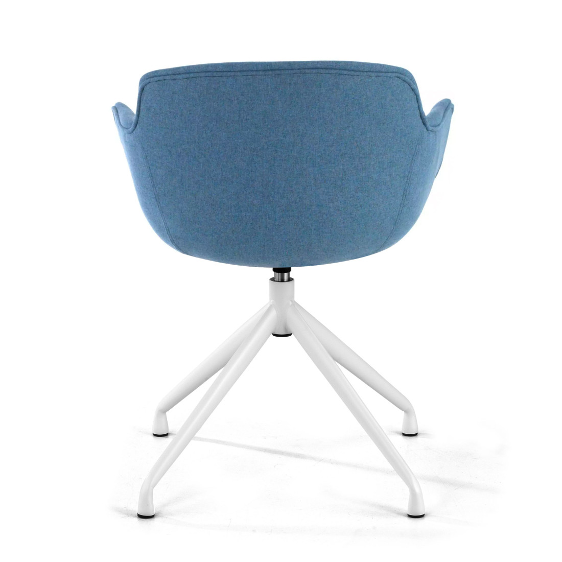 silla confidente azul ivonne base piramide tela 6