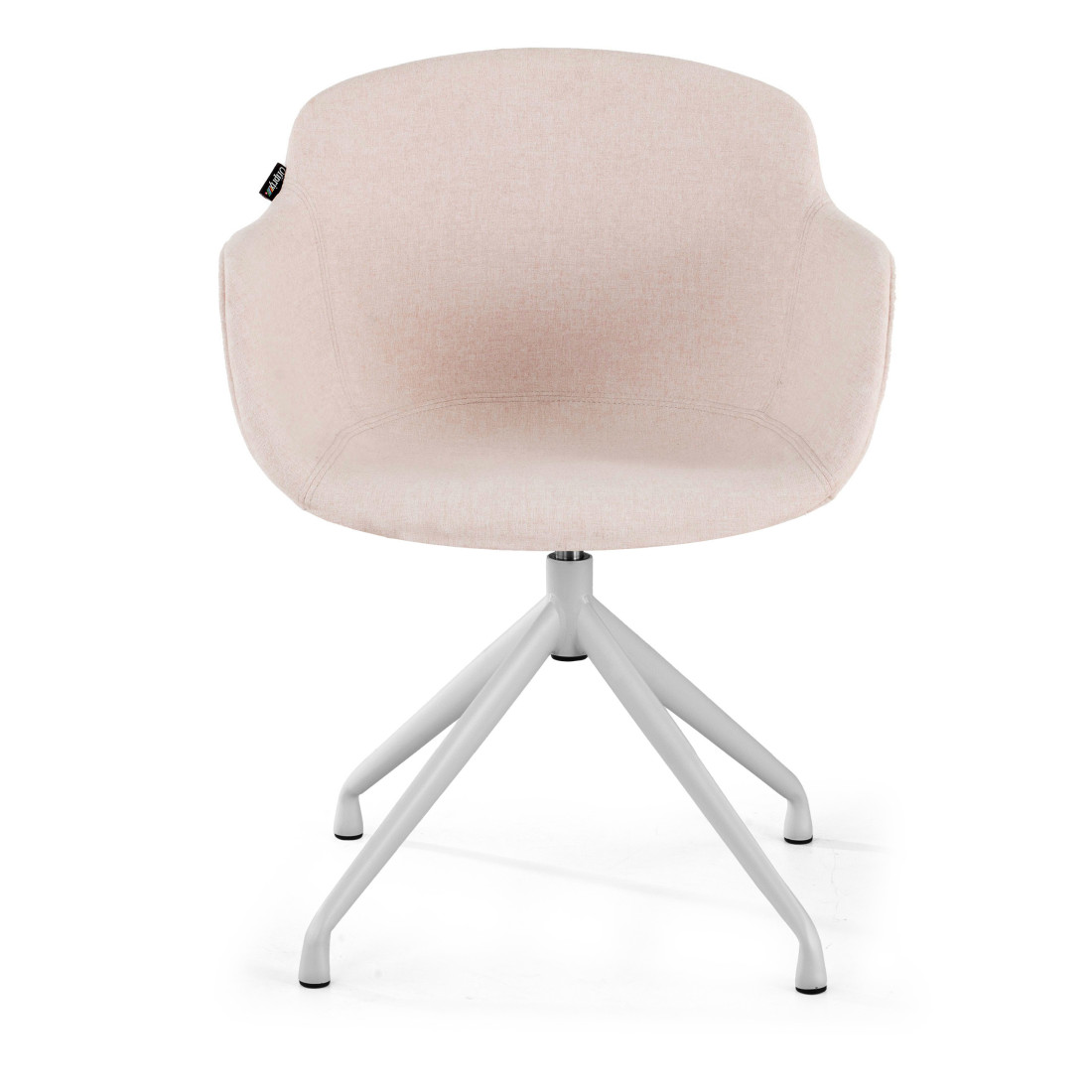 silla confidente beige ivonne base piramide tela 3
