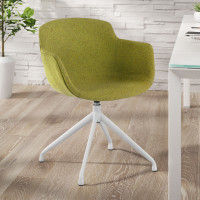 Silla confidente Ivonne Giratoria Asiento Tapizado - VERDE, Blanco Second image